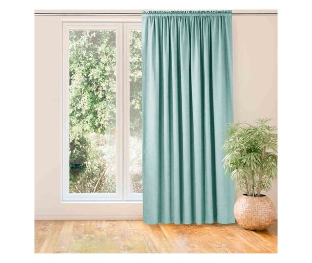 Klasszikus stílusú függöny 5 cm-es redővel, Milana, 210 g/nm, Homede, 220x270 cm, Türkiz Milana 220x270 cm