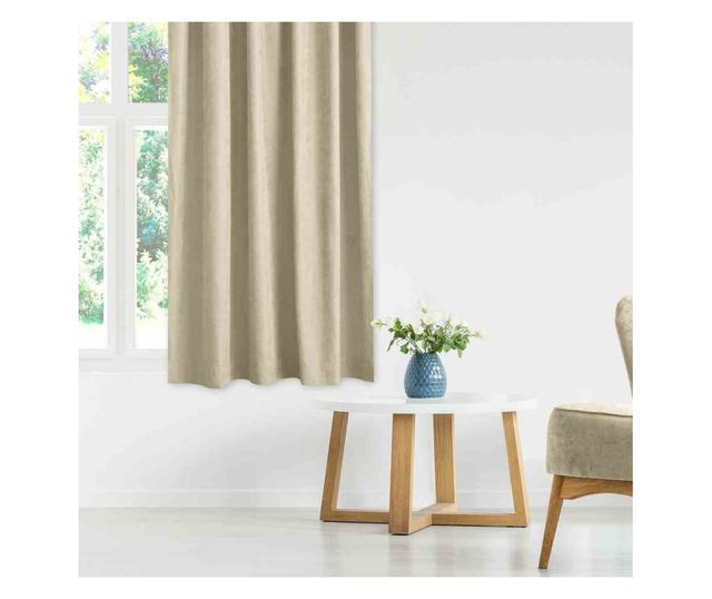 Klasszikus stílusú függöny 10 cm-es karnis fülekkel, Milana, 210 g/nm, Homede, 140x245 cm, Bézs Milana 140x245 cm