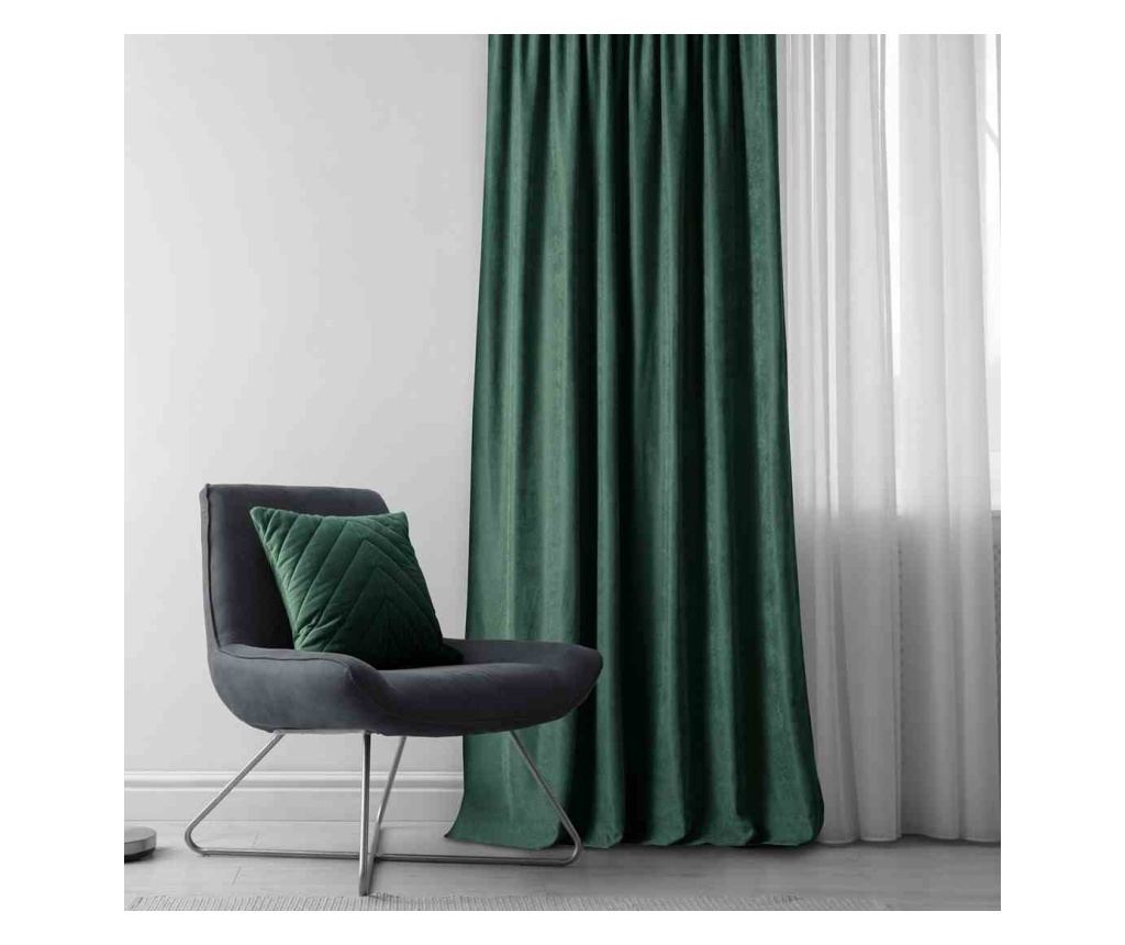 Draperie stil clasic cu rejansa tip fagure 7.5 cm, Milana, 210 g/mp, Homede, 140x175 cm, Verde Milana 140x175  cm - 4