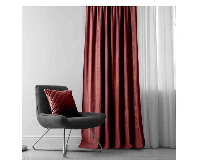 Klasszikus stílusú függöny méhsejt mintás 5 cm-es szalaggal, Milana, 210 g/nm, Homede, 560x300 cm, Coral Milana 560x300 cm