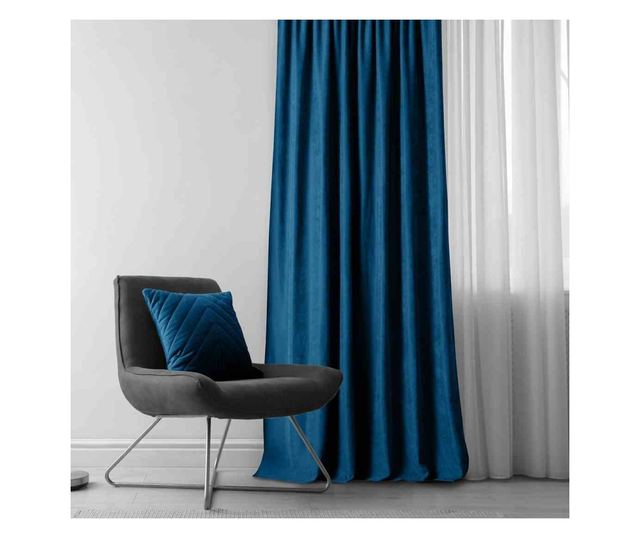Klasszikus stílusú függöny rojtos varrással, 7 cm-es karnishoz, Milana, 210 g/mp, Homede, 140x245 cm, Milana kék 140x245 cm