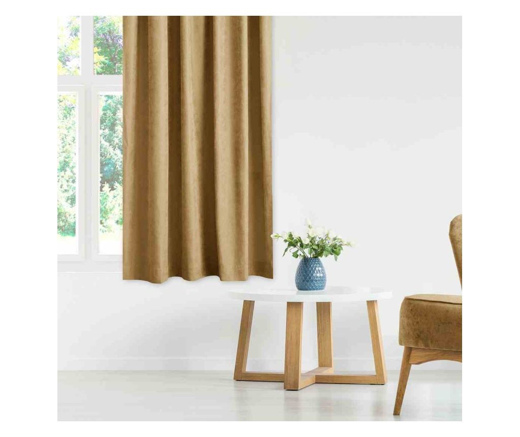 Draperie stil clasic cu rejansa tip fagure 5 cm, Milana, 210 g/mp, Homede, 140x245 cm, Maro deschis Milana 140x245  cm - 3