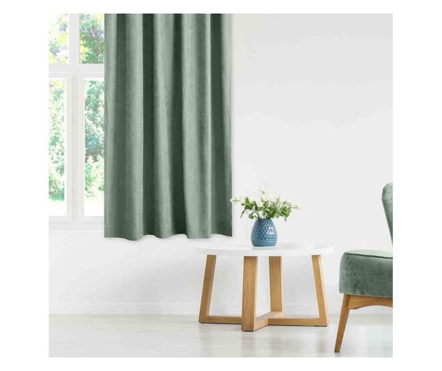 Klasszikus stílusú függöny 5 cm-es méhsejtes rátéttel, Milana, 210 g/nm, Homede, 280x300 cm, Világoszöld Milana 280x300 cm
