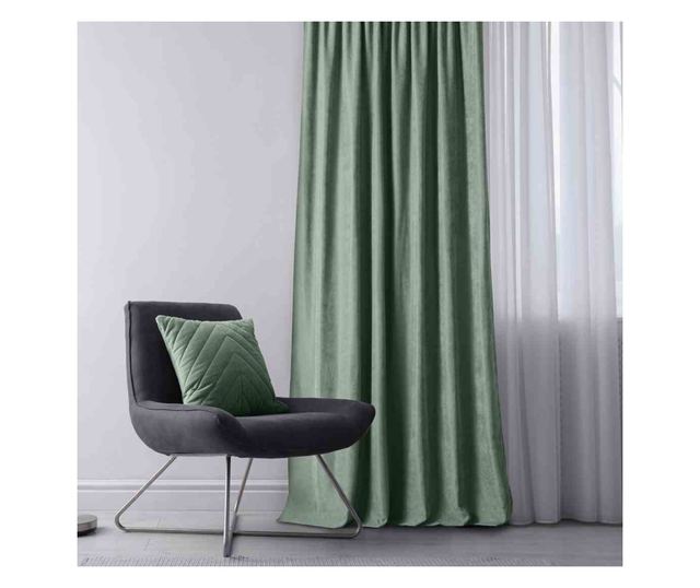 Klasszikus stílusú függöny 5 cm-es méhsejtes rátéttel, Milana, 210 g/nm, Homede, 280x300 cm, Világoszöld Milana 280x300 cm