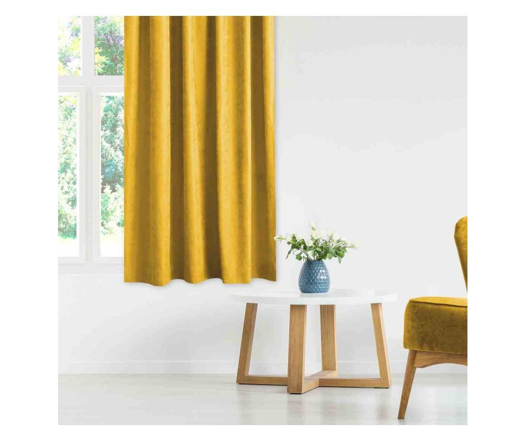 Draperie stil clasic cu rejansa tip fagure 10 cm, Milana, 210 g/mp, Homede, 560x300 cm, Galben Milana 560x300 cm - 3