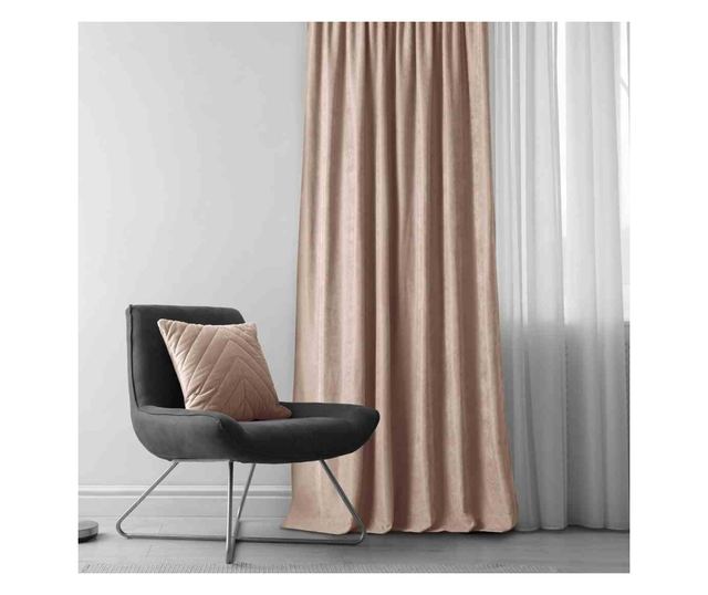 Klasszikus stílusú függöny 5 cm-es rojttal, Milana, 210 g/nm, Homede, 280x225 cm, Púderes rózsaszín