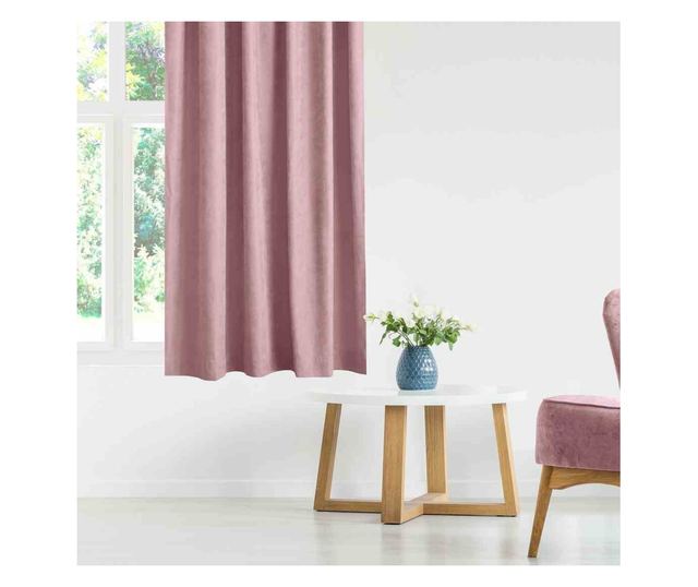 Klasszikus stílusú függöny 5 cm-es rojttal, Milana, 210 g/nm, Homede, 140x270 cm, Rózsaszín Milana 140x270 cm