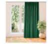 Кадифена завеса с 7.5 см лента за окачване тип пчелна пита, Vila, 210 гр/кв.м, Homede, 135x300 см, Зелена Vila 135x300 см