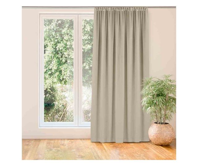 Méhsejt mintás 5 cm-es bársonyfüggöny, Vila, 210 g/nm, Homede, 135x270 cm, Krém Vila 135x270 cm