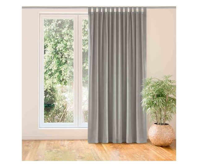 Bársonyfüggöny 10 cm-es ráncolószalaggal, Vila, 210 g/m², Homede, 135x300 cm, Szürke Vila 135x300 cm