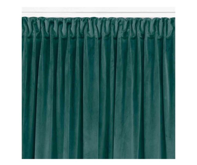 Bársony függöny méhsejt redővel 7,5 cm, Vila, 210 g/mp, Homede, 265x225 cm, Sötétzöld