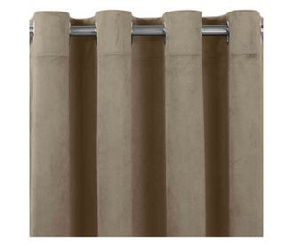 Bársony függöny ezüst karikákkal, Vila, 210 g/nm, Homede, 400x270 cm, Bézs
