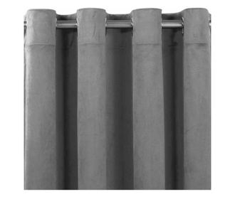 Bársony függöny ezüst karikákkal, Vila, 210 g/nm, Homede, 530x245 cm, szürke