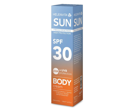 Crema protectie solara Helenvita Sun 30 SPF, hidratanta si rezistenta la apa UVA si UVB
