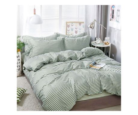 SET LENJERIE DE PAT DUBLU, 220/240 cm, 4 PIESE, BUMBAC SATINAT, MULTICOLOR, CASA DE VIS ONLINE, A-645  220x240 cm