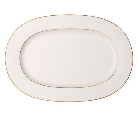 Овално Плато Villeroy&Boch Anmut Gold, Бял, Порцелан