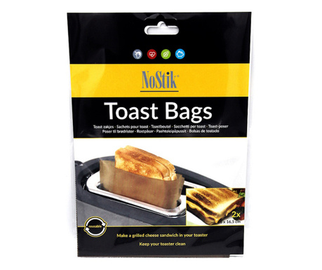 Комплект предпазни пликчета за тостер NoStik 1DDD304, 2бр, 16х16.5см, Mногократна употреба, Кафяв