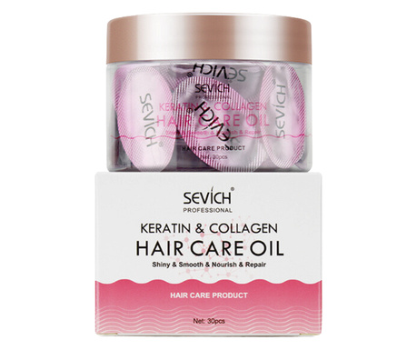 Капсули за грижа и възстановяване на косата с кератин и колаген, Sevich, 30 бр.