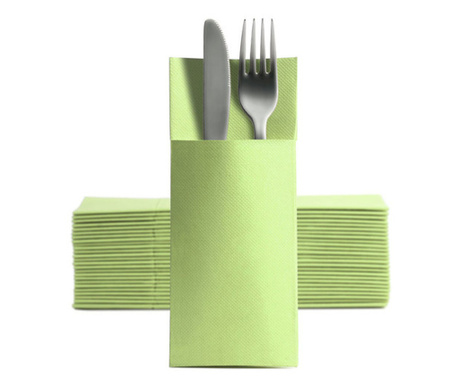 Салфетки с ДЖОБ за прибори за хранене - Лайм (светло зелено), 32 х 38 см, 50 бр.