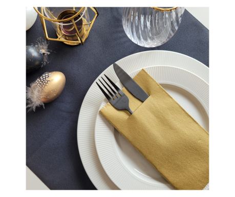 Servetele cu BUZUNAR pentru tacamuri - Linclass Gold (Auriu) / 40 x 40 cm / 75 buc