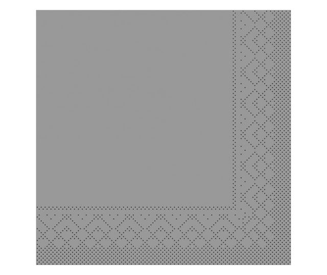 Салфетки за маса 3 слоя, Тъкан - Сребро / 33 х 33 см / 100 бр.