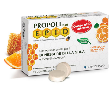 Cukormentes Propolisz 600 mg - 20 szopogatós tabletta - narancsos - Specchiasol