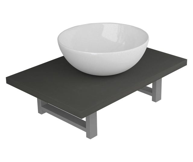 Set kupaonskog namještaja, 2 dijela, siva, keramika