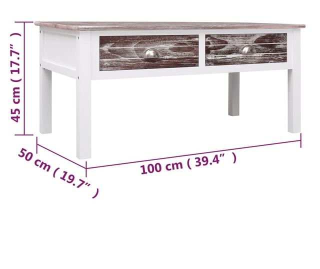 Stolić za kavu, smeđi, 100 x 50 x 45 cm, drvo