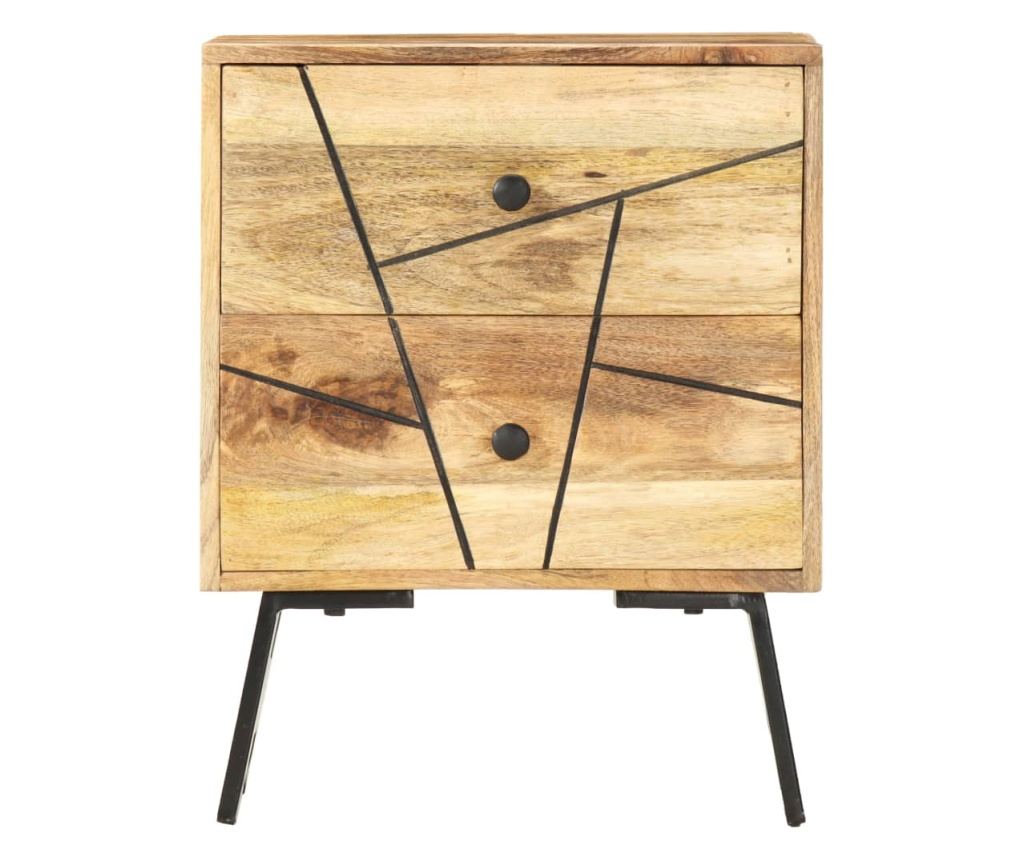 Нощно шкафче, 40x30x50 см, мангово дърво масив - 2