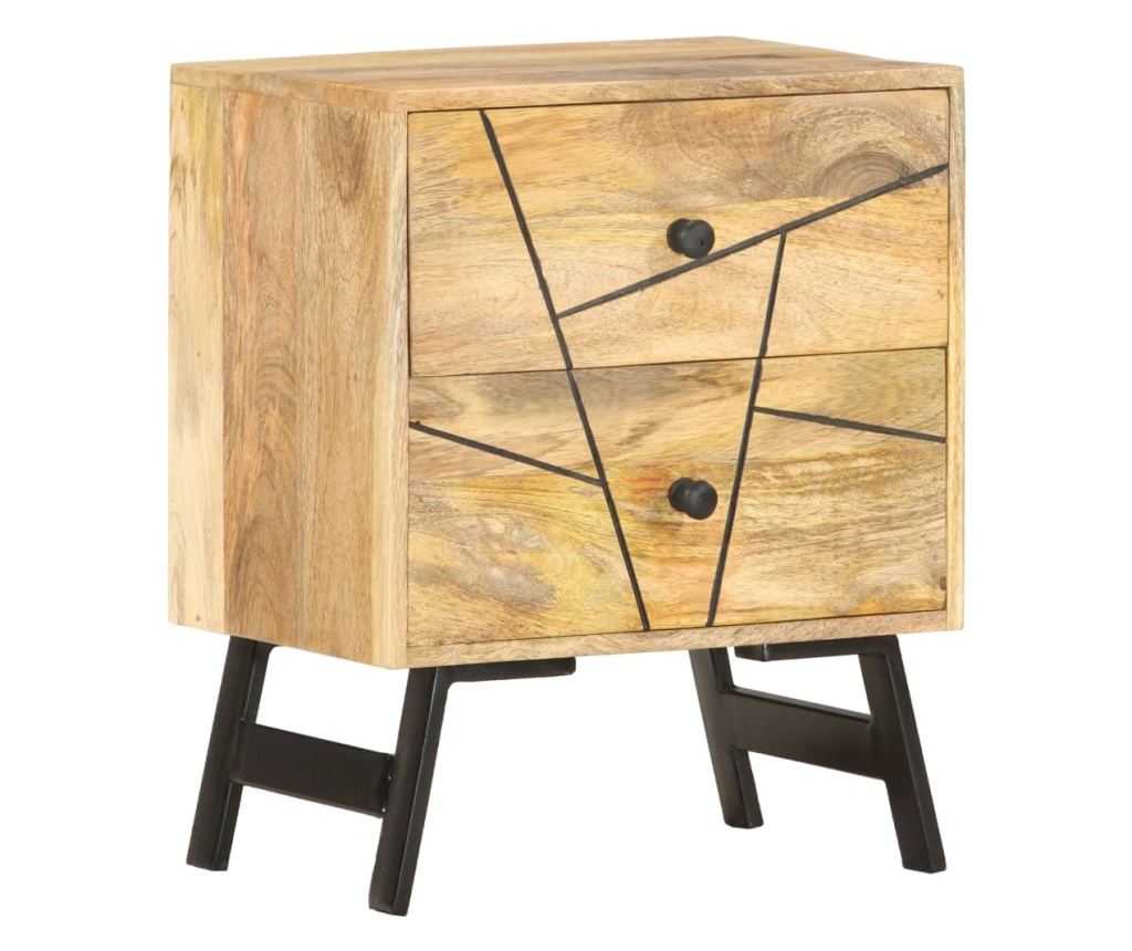 Нощно шкафче, 40x30x50 см, мангово дърво масив - 9