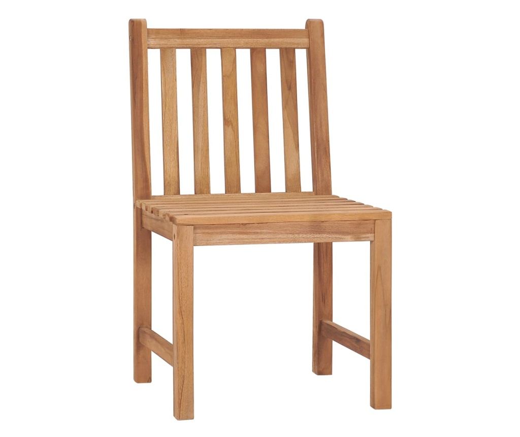 Градински столове с възглавнички, 6 бр., тиково дърво от масив - 3