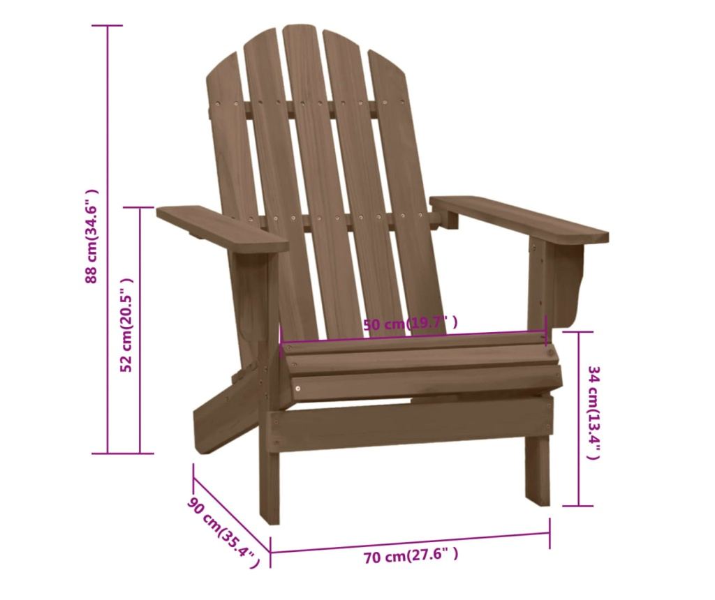 Scaun de grădină, maro, lemn - 6