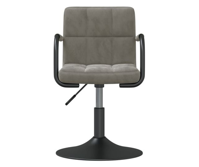 Okretna kuhinjska stolica, 6 kom., svijetlo siva, baršun