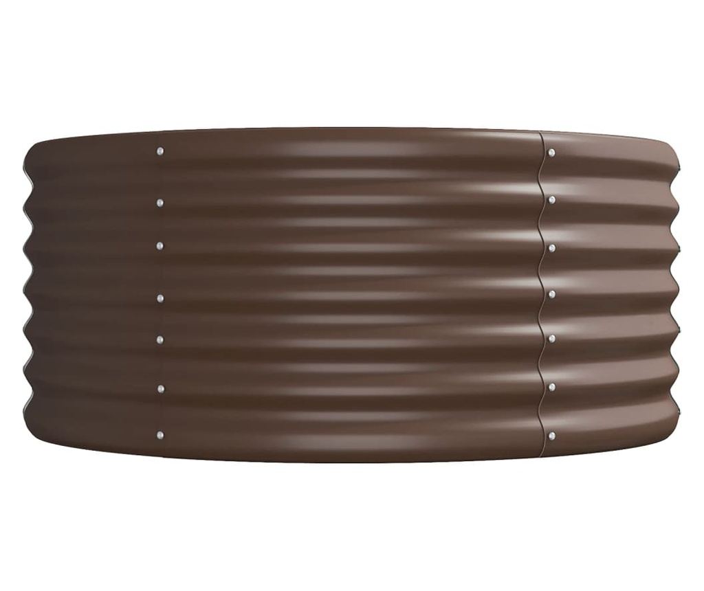 Кафяв градински сандък 224x80x38 см прахово боядисана стомана - 4