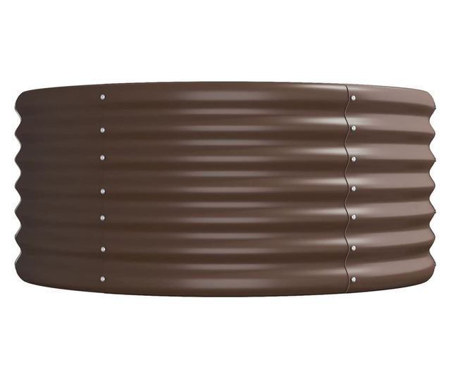 Кафява градинска саксия 512x80x36 см прахово боядисана стомана