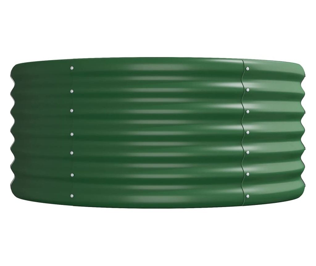 Зелена градинска саксия 440x80x36 см прахово боядисана стомана - 4