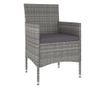 Σετ Επίπλων Κήπου, 5 Τεμαχίων, Γκρι, Πολυρατάν και Γυαλί thumbnail 3