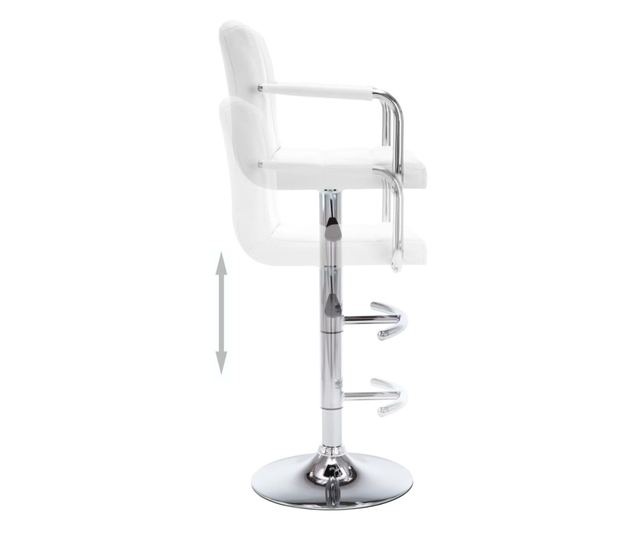 Barski stoli, 2 kosa, beli, umetno usnje