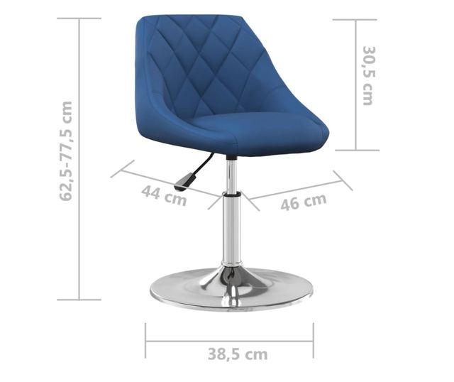 Zakretne kuhinjske stolice, 2 kom., plave, baršun