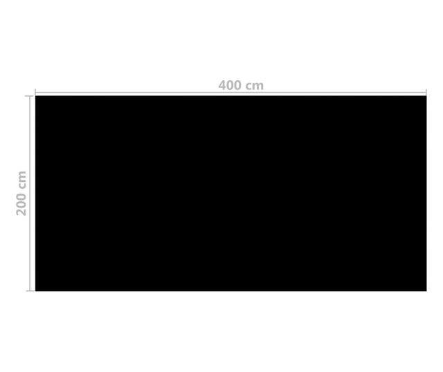 Prelata piscina, negru, 400 x 200 cm, PE