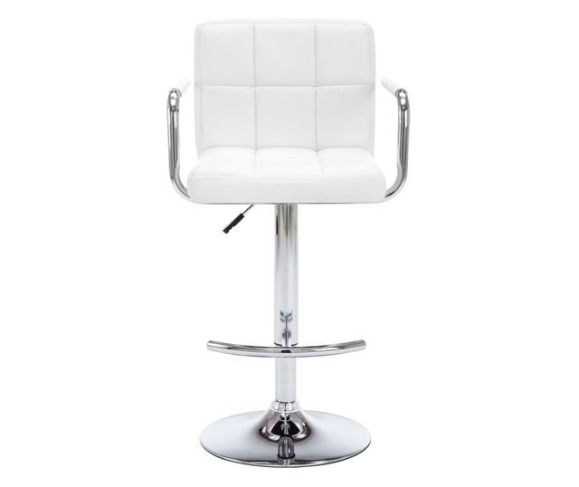 Barski stoli, 2 kosa, beli, umetno usnje