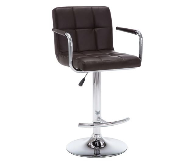 Barski stoli, 2 kosa, rjavi, umetno usnje