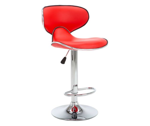 Barski stoli, 2 kosa, rdeči, umetno usnje