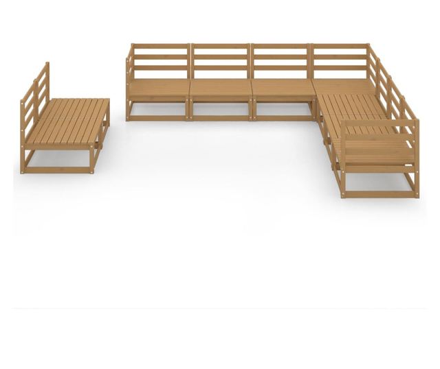 Set vrtne garniture, 9 komada, boja meda, masivno drvo bora