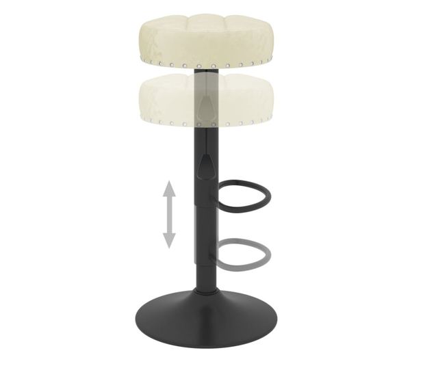 Barski stoli, 2 kosa, kremni, žamet