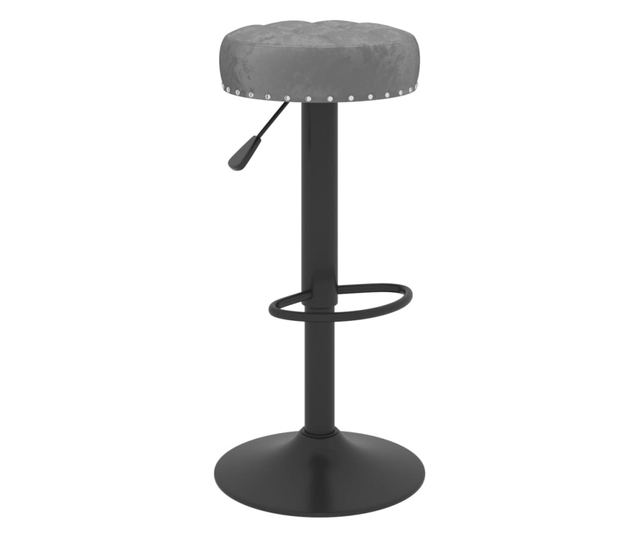 Barski stoli, 2 kosa, temno siva, žamet