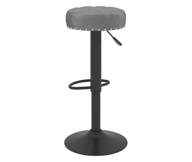 Barski stoli, 2 kosa, temno siva, žamet