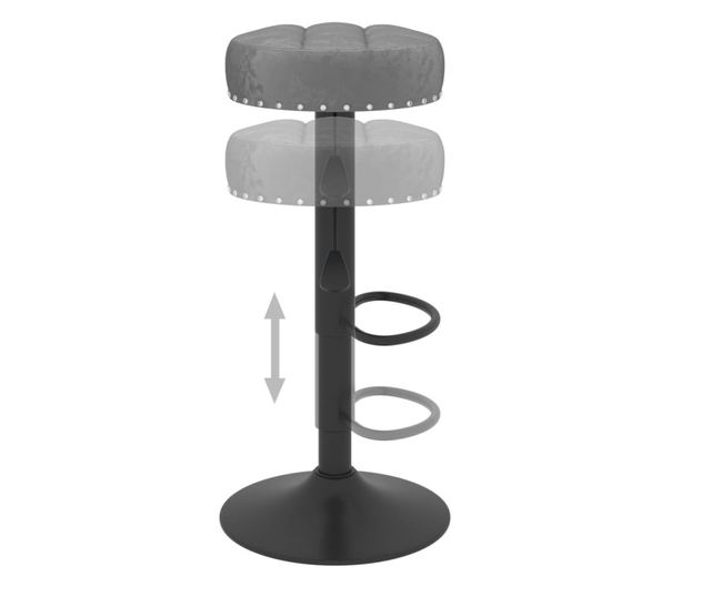 Barski stoli, 2 kosa, temno siva, žamet