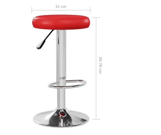 Barski stoli, 2 kosa, rdeče, umetno usnje