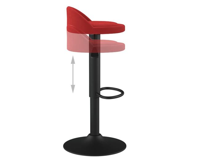 Barski stoli, 2 kosa, vinsko rdeča, žamet